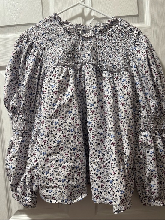 English Factory Tops - English Factory White Floral Smocked Peasant Top